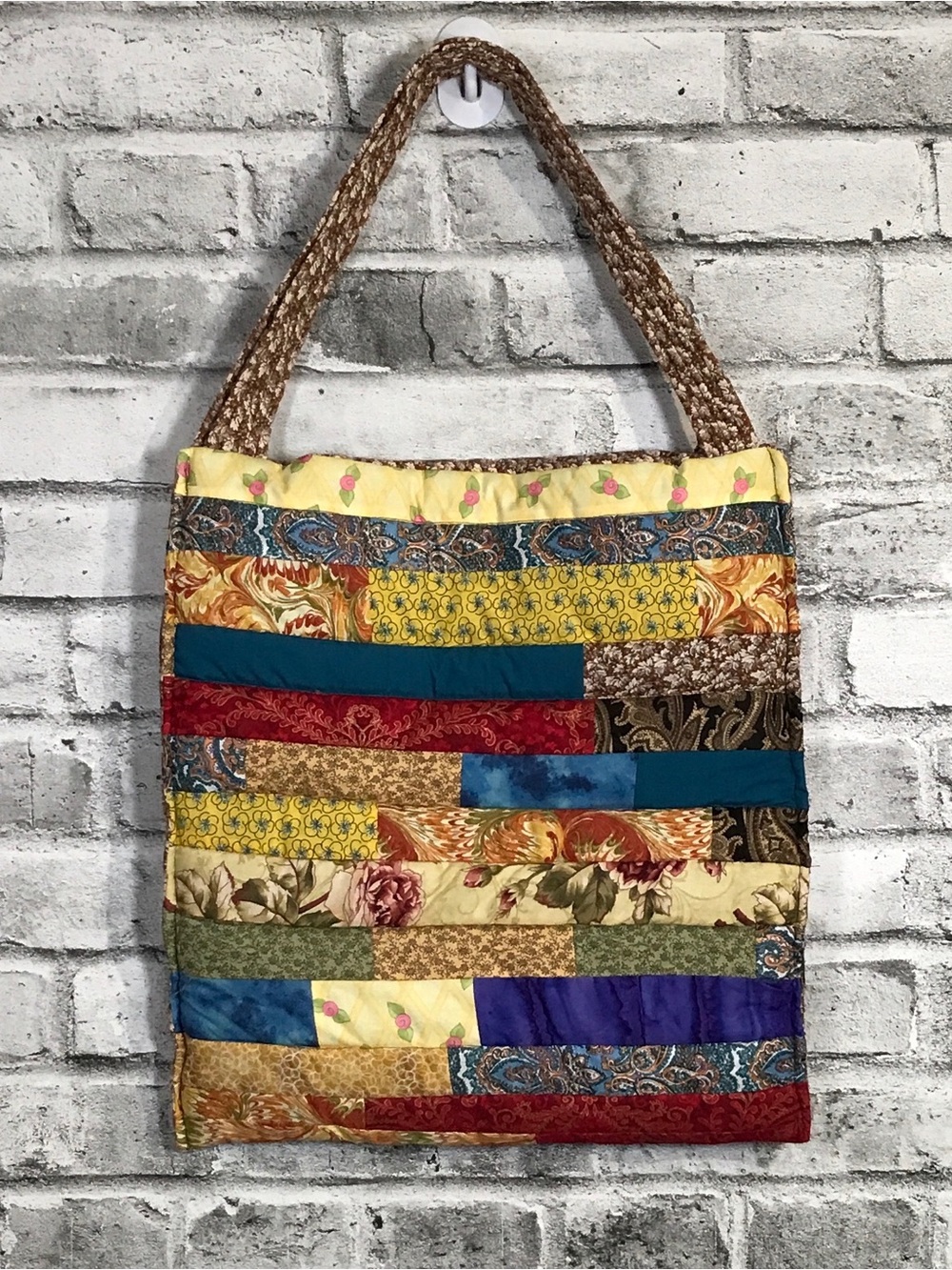 Handmade Multicolor Patchwork Tote Bag - Picture 4 of 6